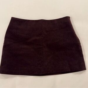 Zara Burgundy Velvet Mini Skirt